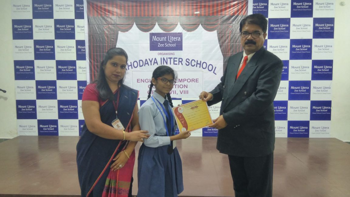 Kavya Sharma Win 3rd Prize in Sahodaya Inter School Extempore camp